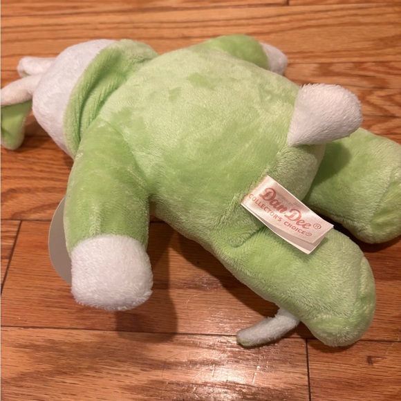 VINTAGE DAN DEE MY FIRST BUNNY RABBIT GREEN W/ SLIPPERS STUFFED ANIMAL PLUSH TOY - Picture 3 of 3